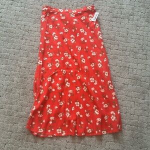 Floral Red Skirt